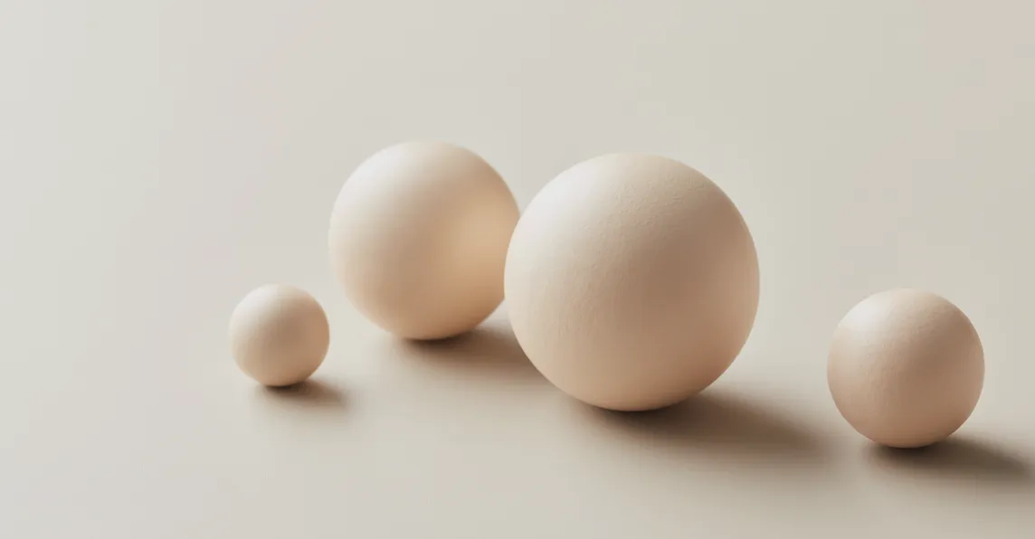 4 eggs of various size